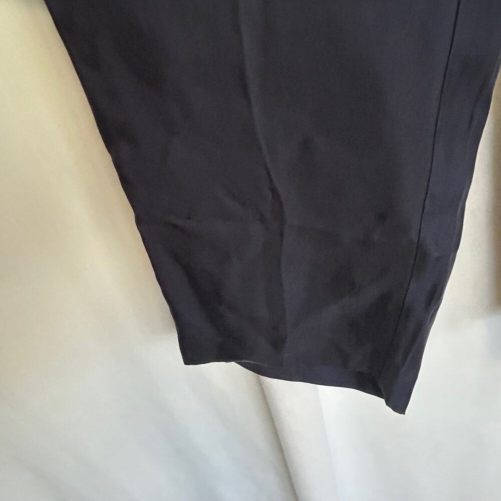 St. John Botique 100% Cupro Cotton Navy Slacks Women's Size L - Picture 3 of 7